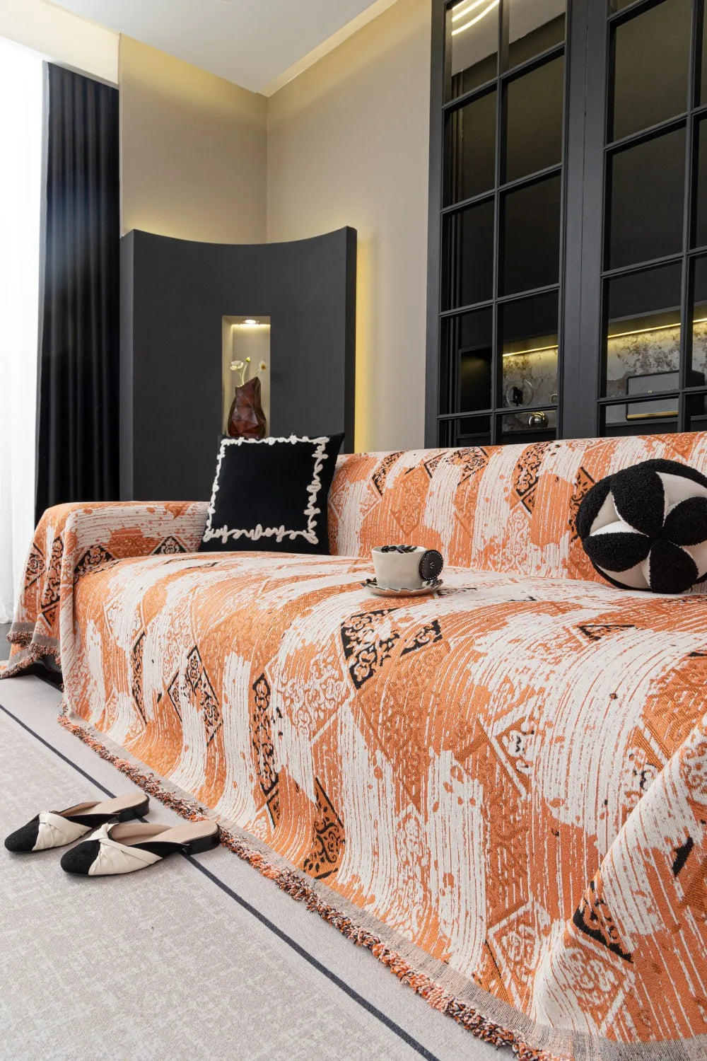 Tie Dying Chenille Sofa Cover Full Coverage Non-Slip Couch Protector 2025 All-Season Universal Couch Camping Blanket Dust Guard